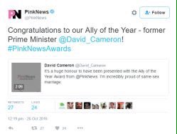 sheri_carr's tweet photo. David Cameron given 'ally of the year' award https://t.co/leqRDAE3LA https://t.co/soJF4QJ17c