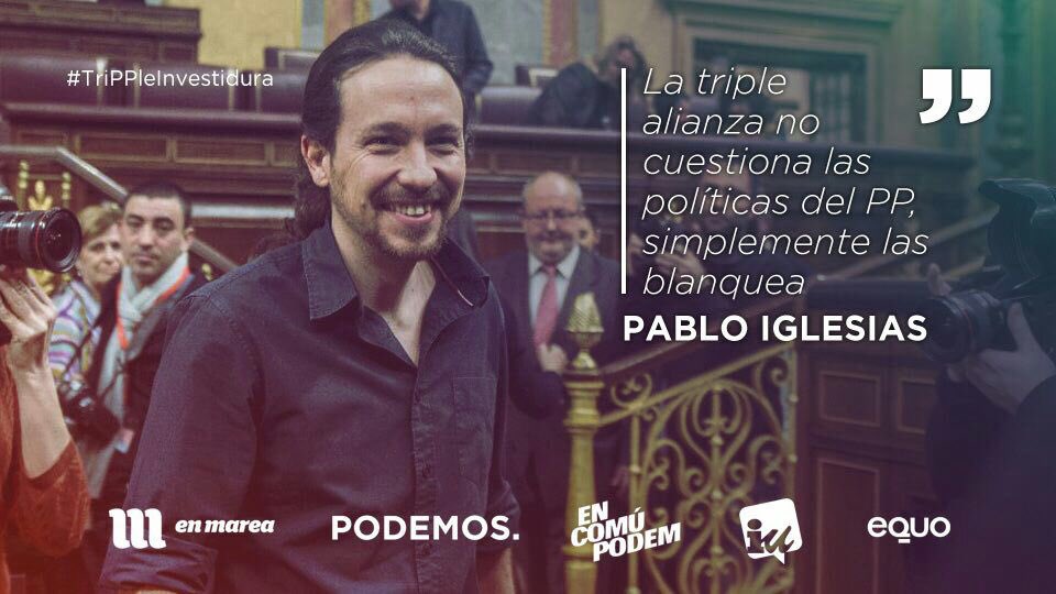 ierrejon's tweet photo. La triple alianza termina con el turnismo. @Pablo_Iglesias_ muestra que seremos la alternativa para un horizonte mejor en nuestro país. https://t.co/jpmEOsyDbs