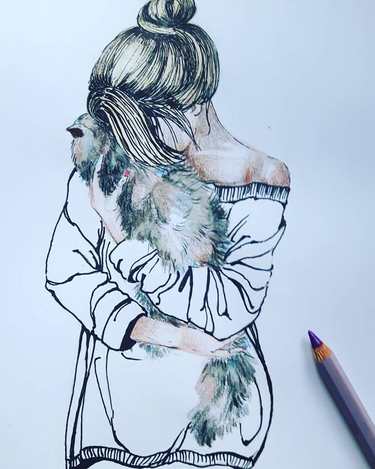 definiteglam1's tweet photo. #GirlwiththeCat #pencils #1hwork #fashiondrawingdesign #fashionillustration #fashiondrawing #cat https://t.co/V4lqaNag1h