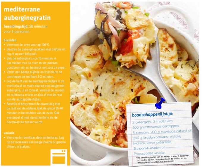 Mediterrane auberginegratin, wat eten jullie vanavond?