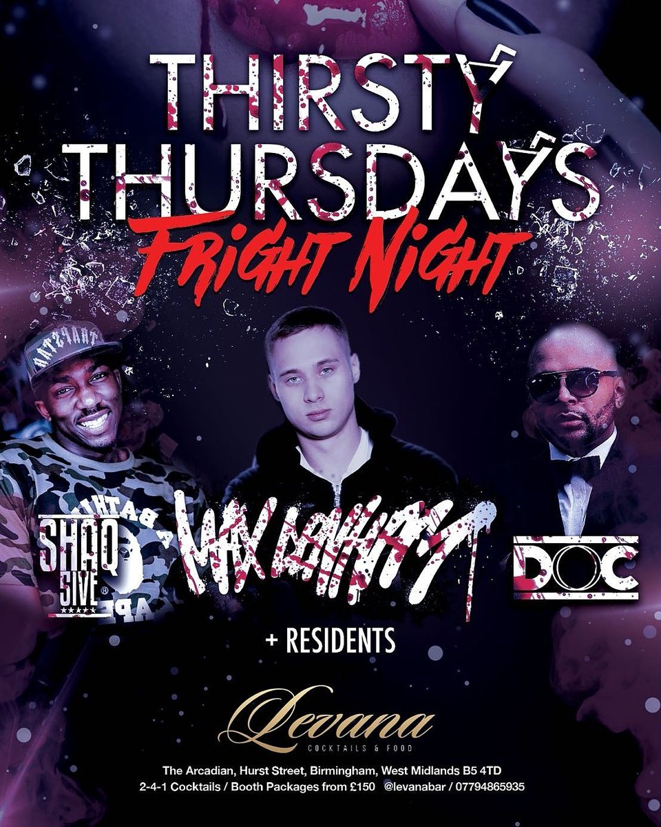 DeclanDeclan23's tweet photo. Tonight Me &amp; @djdombyran Host Our Thirsty Thursday Halloween Fright Night Special 

Free Entry Before 11:30

£5 There After 

#Thirsty https://t.co/Bxg085B7En
