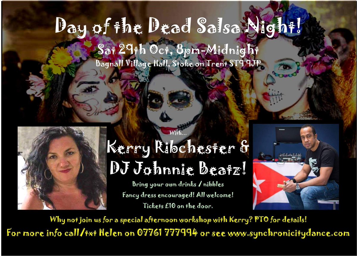 syncdancestoke's tweet photo. This Sat in Stoke on Trent! #salsa #DayoftheDead #stokeontrent https://t.co/di1XXwKg6I
