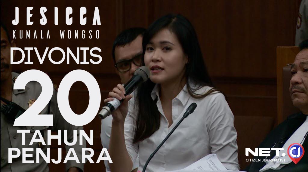 NET_CJ's tweet image. Terkait kasus kopi sianida, Jessica divonis 20 tahun penjara #VonisJessica