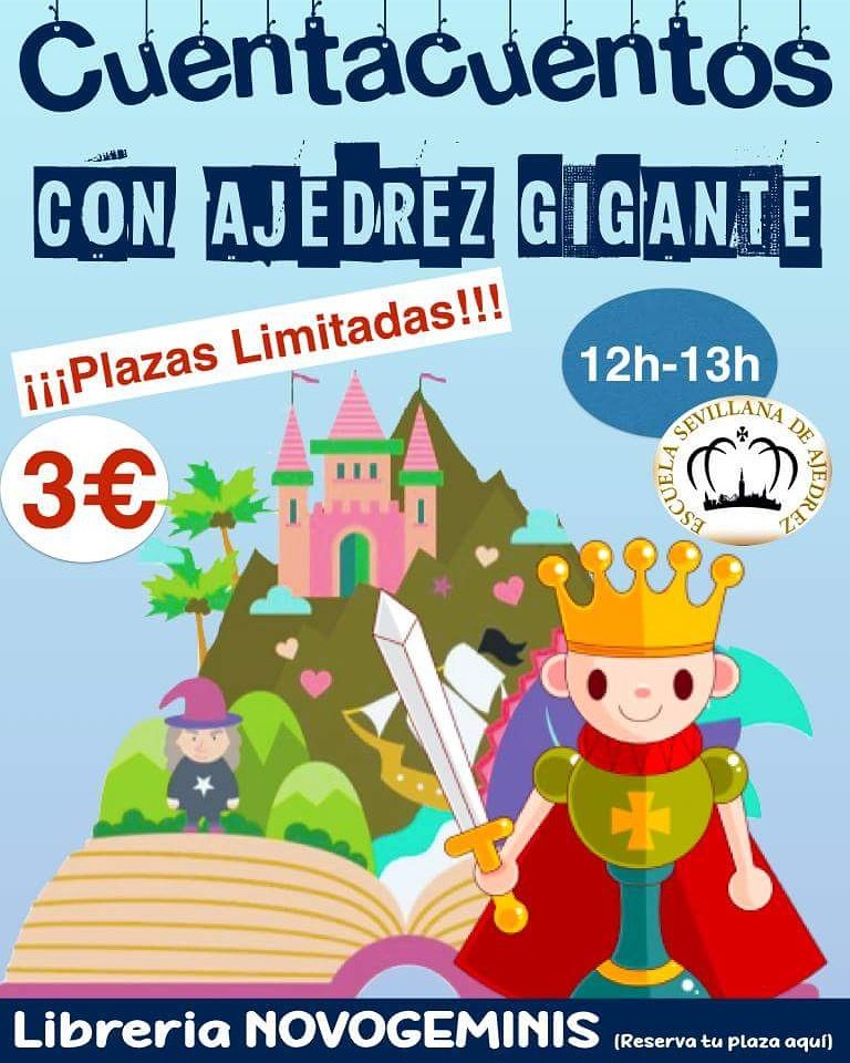 Este sábado habrá Cuentacuentos con Ajedrez Gigante en la librería Nogeminis en la calle Alfonso Cossio #Sevillahoy #TDScultura #TDSAgenda