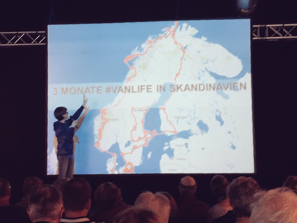 lifeforfive's tweet photo. Super Vortrag mit Mandy von https://t.co/z75iQblkmD auf der #SuisseCaravan #vanlife #WorkNomads #visitnorway https://t.co/c1kciRirxT