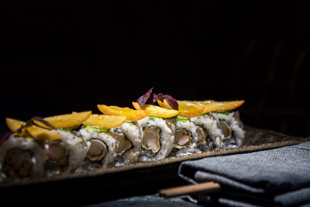 A_giorgos's tweet photo. K for Kiku roll, with shrimp tempura,rocoto mayo,jalapeno and kumquat salsa... #kforkiku #kikugeoup #nikkei #japanese #peruvian https://t.co/CvGGMvDPza