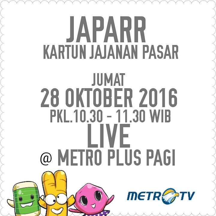KartunJaparr's tweet photo. #sumpahpemuda #japarr #kartun #jajananpasar #warisankuliner #lestaribudaya #kulinernusantara #metrotv #live https://t.co/Xsf9XzSfbx