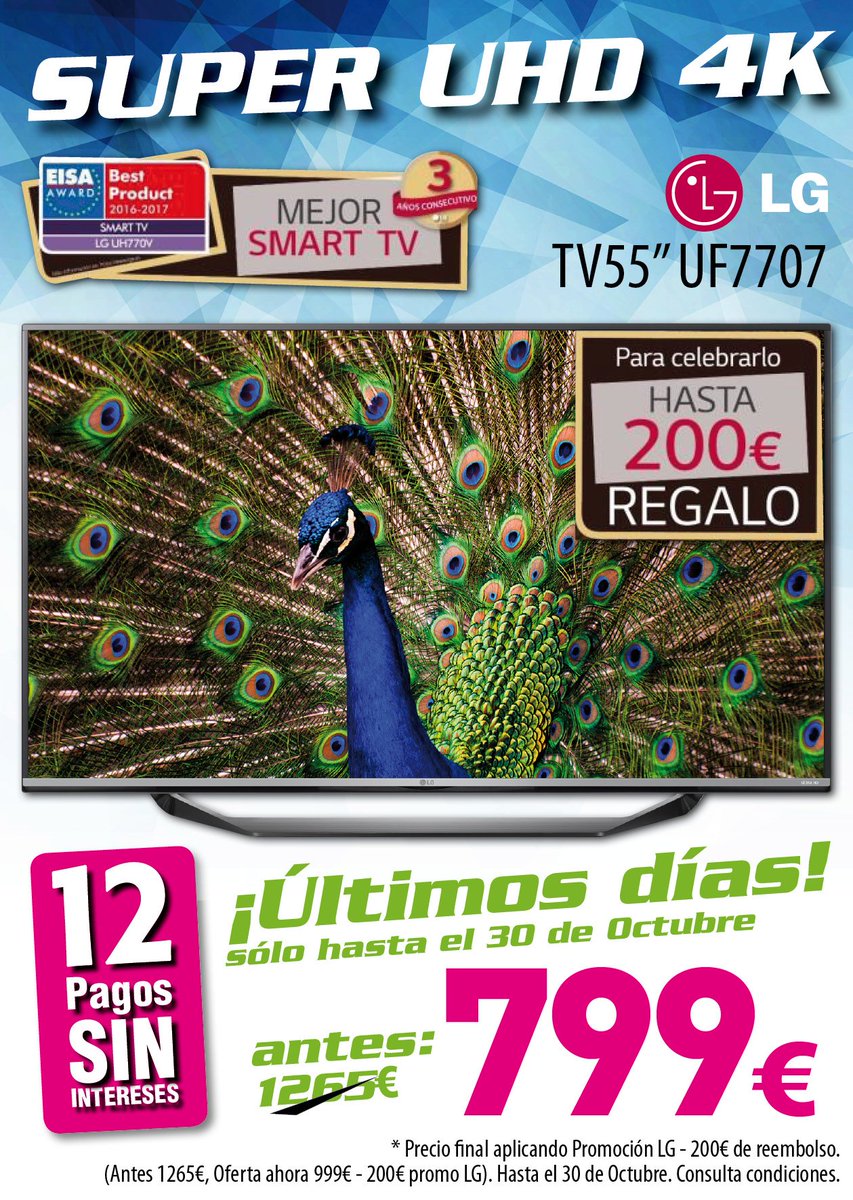 urraonline's tweet photo. ¡Ultimos días! aprovecha la mejor #Oferta #LG. La mejor visión Ultra HD. Un precio de miedo en #Urrategi. https://t.co/KkK3B7JaEW https://t.co/LdGnp3U6V4
