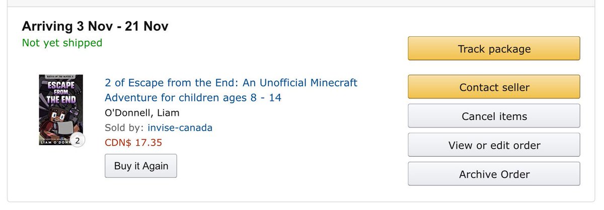 GumbyBlockhead's tweet photo. HOORAY!!  "Escape from the End" by @liamodonnell has appeared in bookstores! Our order is in! @3F_SJAM @43F_SJAM #BattleOfTheBlocks https://t.co/sNOEjqc4oF