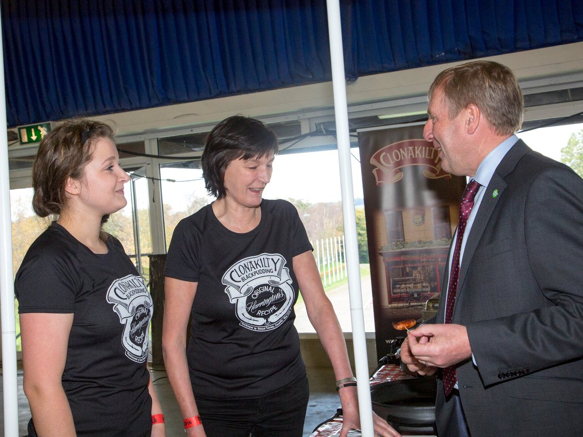 Nat_DairyShow's tweet photo. Food Village a big hit - not just with the Minister @Nat_DairyShow @ClonakiltyBP @CoolBeanCompany #HungryCrow @creedcnw https://t.co/SVnT2oaSlH