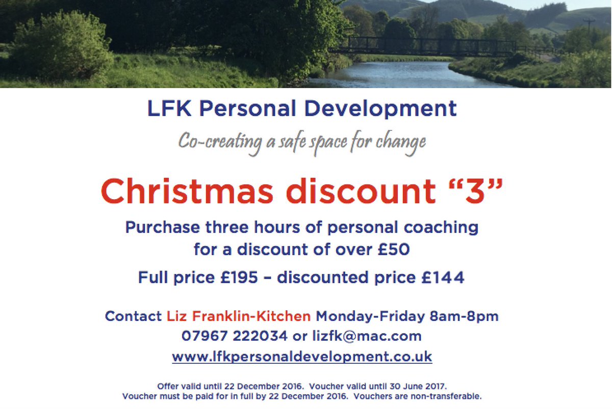lfkmeister's tweet photo. Something a bit different for 2017? How about a new version of you? Buy a Virtual Voucher for some terrific discounts on personal coaching: https://t.co/uzFWg2YEke