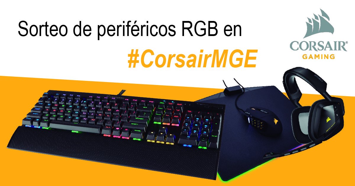CorsairSpain's tweet photo. Sorteo #Corsair en #MGE #CorsairMGE GANA un pack RGB gaming @MadridGamingEx @CorsairSpain https://t.co/ZGi343ZEHK https://t.co/HuKbQGSfJE