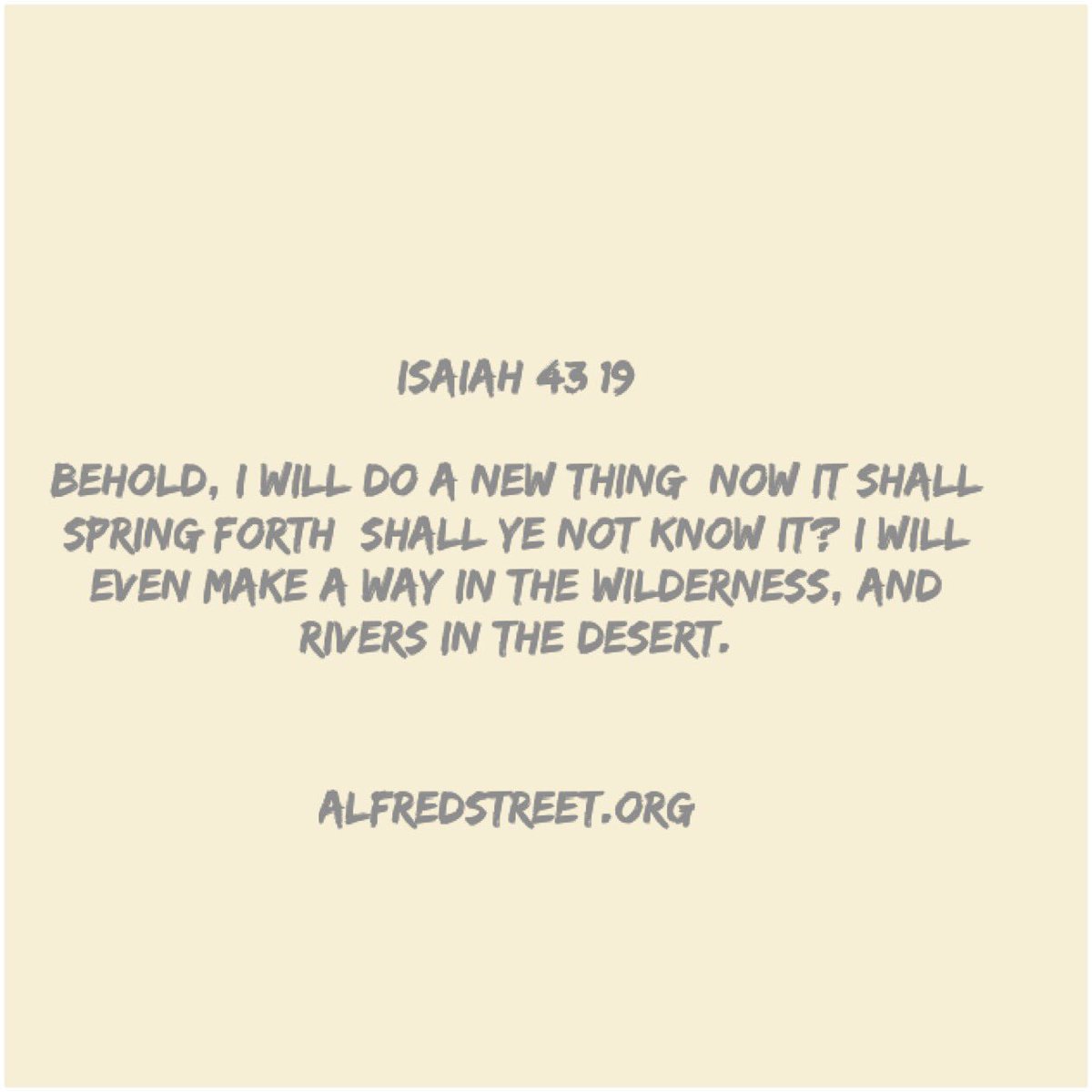 AlfredStreetBC's tweet photo. Isaiah 43:19
Behold, I will do a new thing...
#worship #prayer #faith #prsise #ASBC https://t.co/jbSW30YDMO