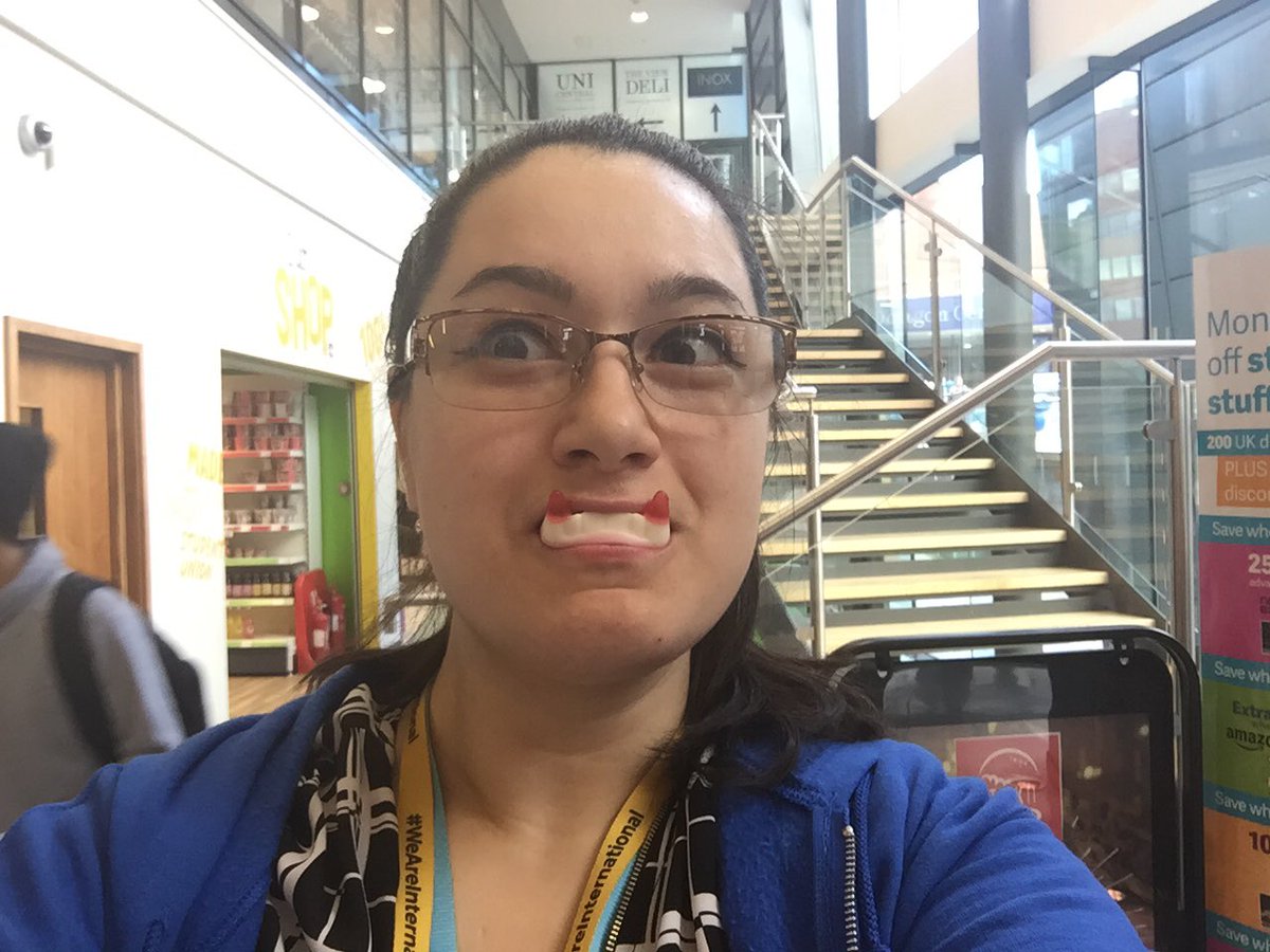 shefunilife's tweet photo. Vampire teeth . Pumpkin Rescue stall is giving sweets to participants in the game #WorldWeek16 #WeAreInternational https://t.co/2m8EkueuLX