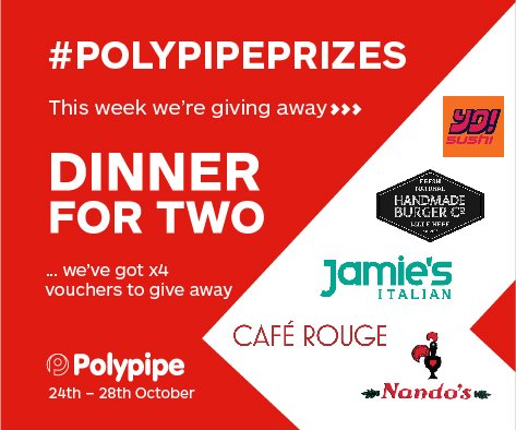 plumbaseuk's tweet photo. Bag yourself Dinner For Two! Enter #PolypipePrizes for your chance to #WIN π π π https://t.co/59Dgx3rvkC