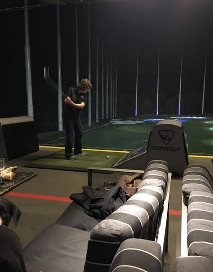 PawsForFreedom's tweet photo. Lea Ann takes a swing at #PitchForPaws @TopgolfKC https://t.co/EAFpd6aTeT
