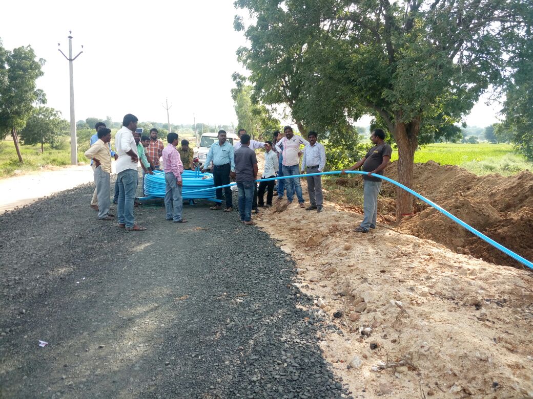 MinisterKTR's tweet photo. Works of #Telangana FiberGrid + WaterGrid - an innovative project to provide water &amp; Internet to all homes, are progressing at a brisk pace. https://t.co/2VLhEHRSOF