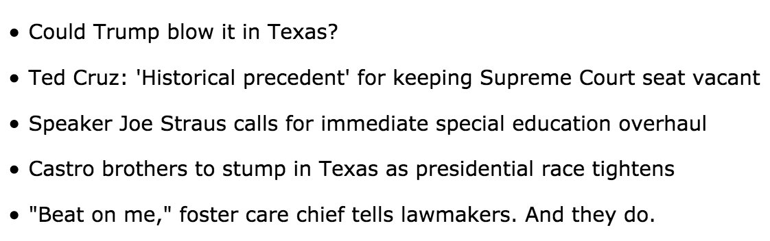 SayfieReviewTX's tweet photo. Sayfie Review Texas is live. Here's what TX politicos will be talking about today >> https://t.co/ZU4CvnucrR https://t.co/aGmWmsVTov