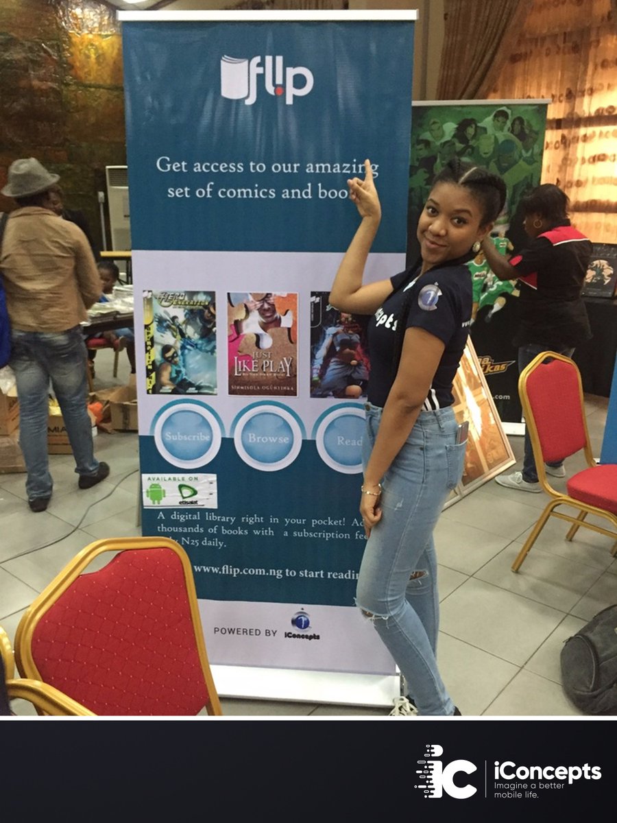 iConceptsNG's tweet photo. Our General Manager VAS, along with the product and content team were at the lagos comic con to present our brand new product flip. #LCC2016 https://t.co/NEW7hMg3Bi