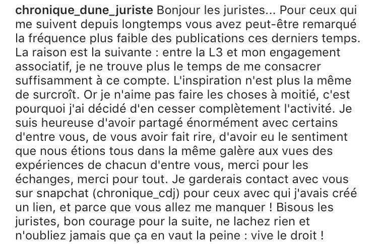 CDJuriste's tweet photo. Parce que toutes les bonnes choses ont une fin ❤️MERCI A VOUS TOUS POUR LE SOUTIEN❤️#CDJ #Chroniquedunejuriqte #end #bdd #bordeldedroit https://t.co/MxZB2QTDAD