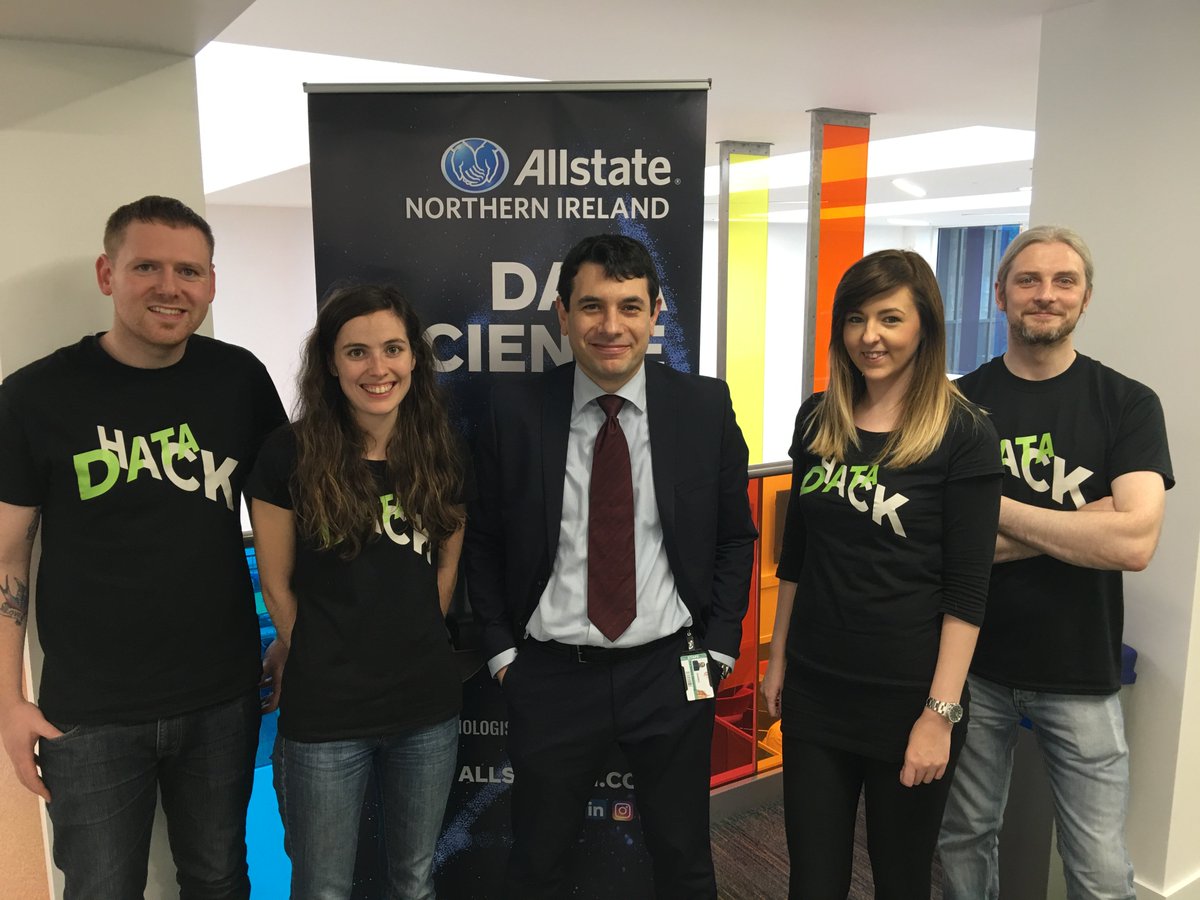 QUBEEECS's tweet photo. #EEECS #HeadOfSchool, Prof. Dimitrios Nikolopoulos, met members of the @AllstateNI crew at #AllstateDataHack in #CSB @QueensUBelfast https://t.co/sns4WiI9vV