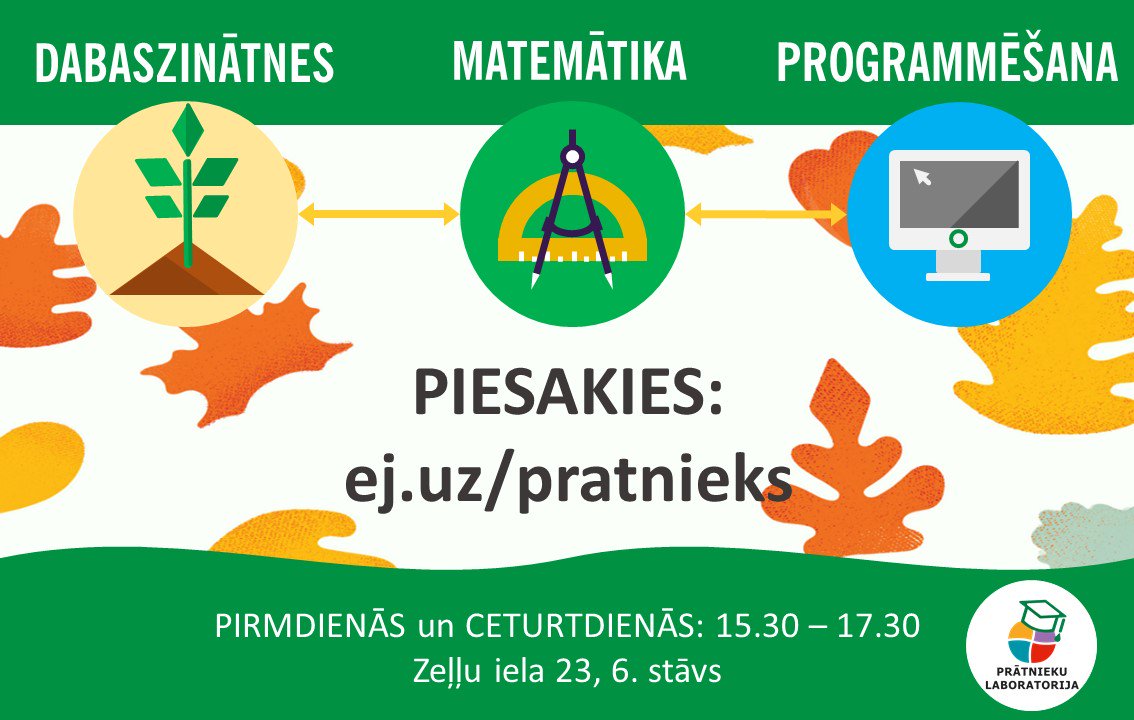 LU_SIIC's tweet photo. 4. - 5. klases skolēni var pievienoties prātnieku komandai! Reģistrācija līdz 3. novembrim: https://t.co/RSxp9YuY0V https://t.co/0NFyifEJ0N