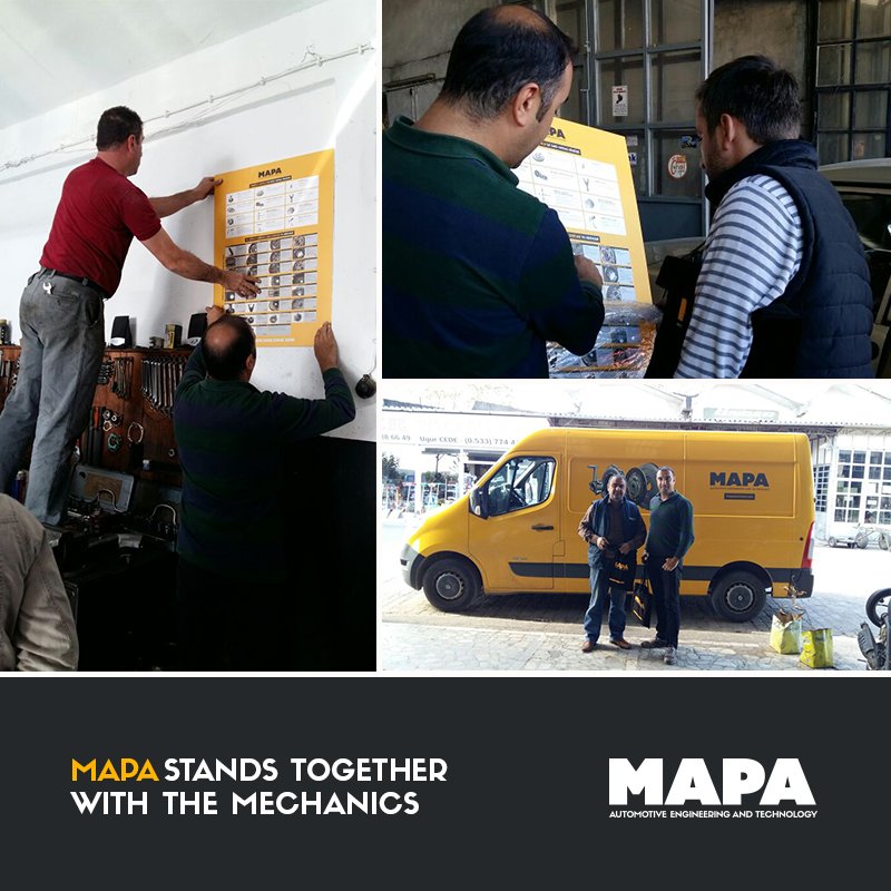 mapaautomotive's tweet photo. MAPA Automotive marketing team has been visiting garages all across Turkey. MAPA stands together with the mechanics who deliver the best. https://t.co/RiZ2l7zVF4