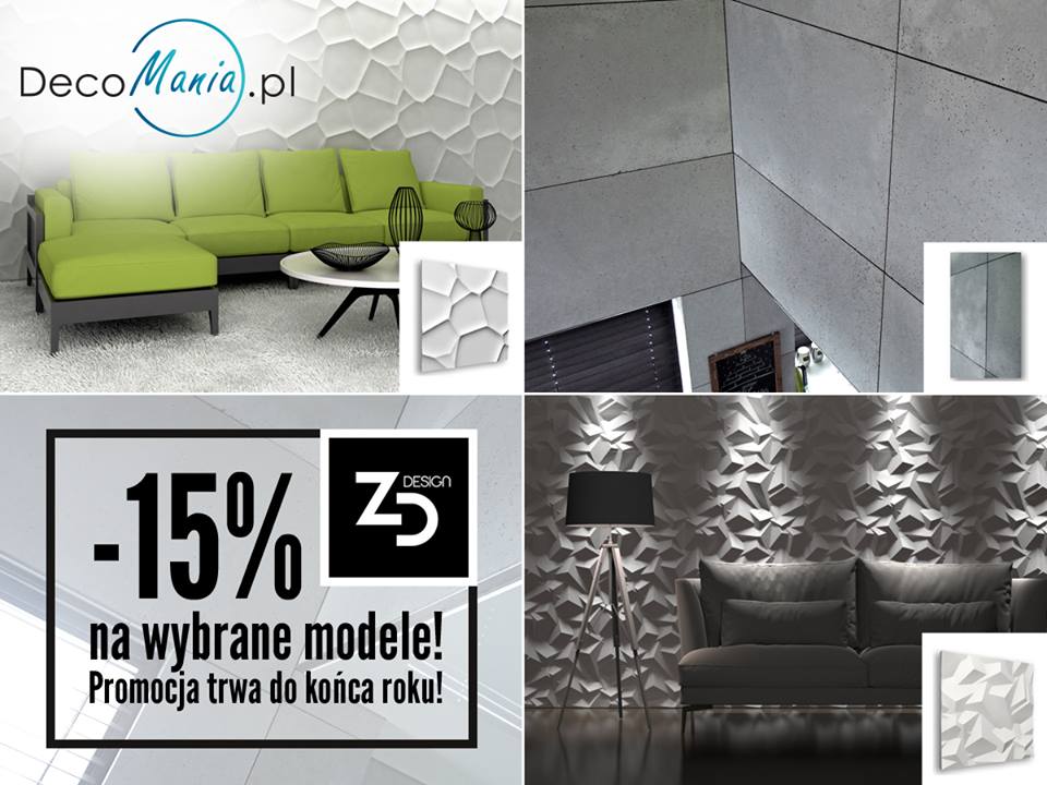 DecoMania_pl's tweet photo. Dzisiaj przedstawiamy promocję na produkty ZD Design: do końca roku kupicie panele tej marki z 15% rabatem! https://t.co/soiIHif5KI