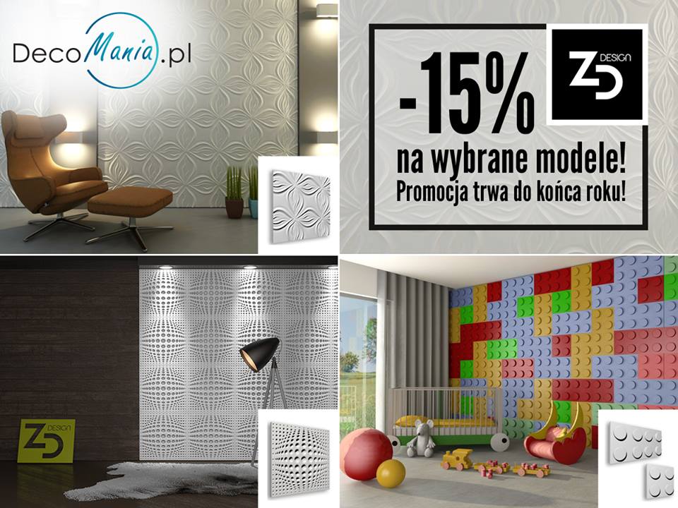 DecoMania_pl's tweet photo. Dzisiaj przedstawiamy promocję na produkty ZD Design: do końca roku kupicie panele tej marki z 15% rabatem! https://t.co/soiIHif5KI