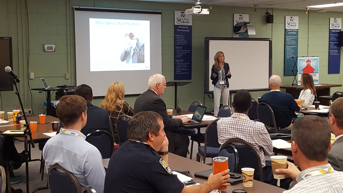 schoolsecurity's tweet photo. So glad to be teamed up with Michele Gay! #schoolsymposium @SafeSchoolsOrg @RockHillSchools @RaptorK12 @Axis_NA @ASSAABLOYDSSUS https://t.co/mzSfIX78In