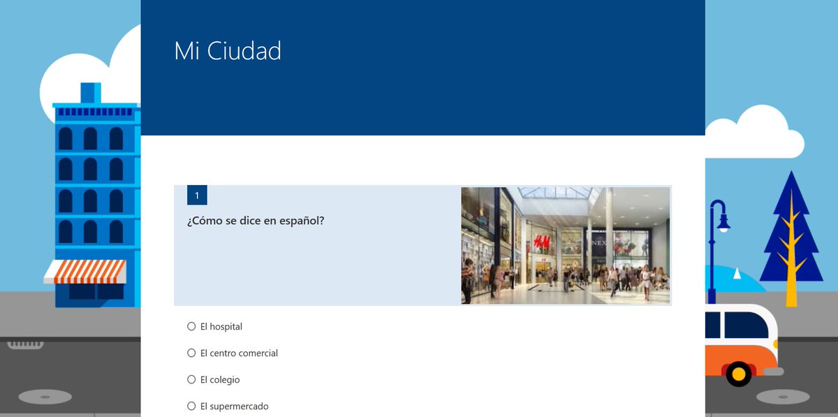MissGEnrique's tweet photo. Adding pics in #MicrosoftForms makes reviewing vocabulary so easy! #edtech #langchat #mfltwitterati #jcspanish #lcspanish #MIEExpert https://t.co/7F4CIX5bIK