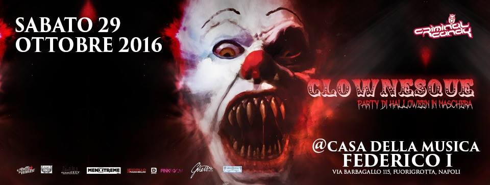 criminalcandy_'s tweet photo. DO YOU WANT A BALLOON?
SAT 29|10|16 #criminalcandy presents *CLOWNESQUE*  The #halloween masked #party @ #CASADELLAMUSICA #Napoli #Italia https://t.co/tCnUHIp4X1