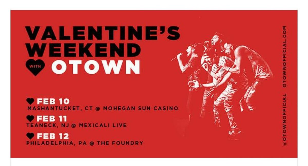 OTownStreetTeam's tweet photo. Tour Dates!!!!! @otownofficial wants to spend Valentine's weekend with their Townies! Tix on sale TOMORROW!!! https://t.co/LZlRNvqiEo