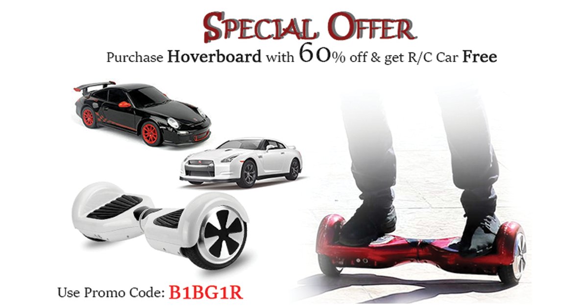 AdvertsRedbell's tweet photo. #Special #offer on #Redbell Purchase a #Hoverboard with a great #discount of 60% &amp; get a R/C #car #free.
https://t.co/O4JUil0Hhk
#freegifts https://t.co/3UdGr5mq8d