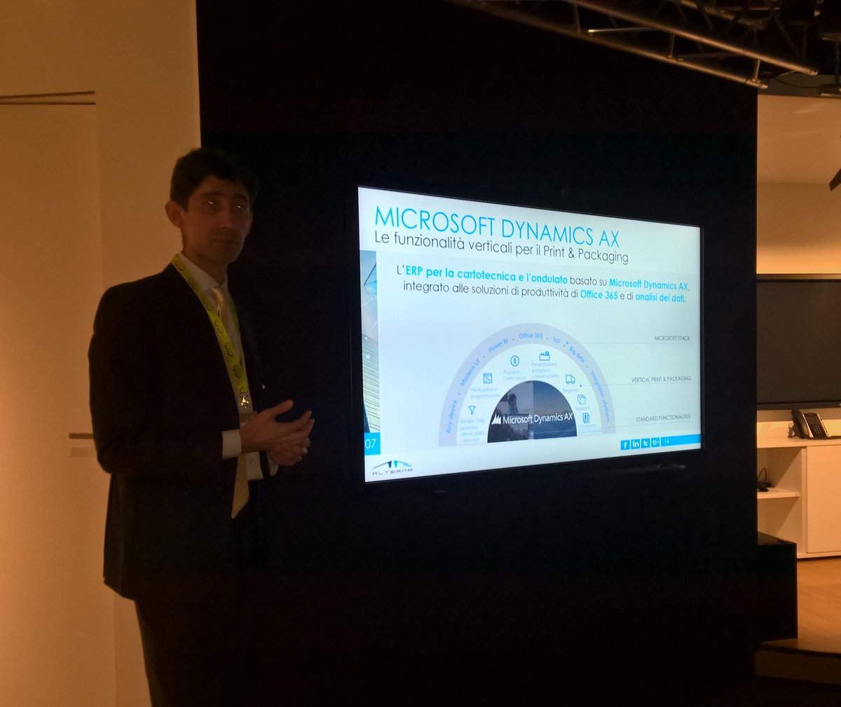 alternasrl's tweet photo. #MSDynAX for Print & Packaging. Today at #MTCItaly @MSFTDynamicsERP https://t.co/vuIKabG7hi