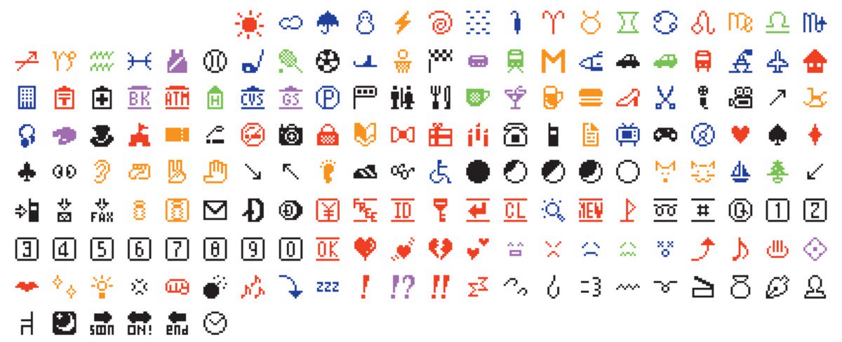 The original 176 emojis, developed by Shigetaka Kurita for cell phones in 1999, now acquired by <a href="/MuseumModernArt/">MoMA The Museum of Modern Art</a> dogroup.co/2eexcjh