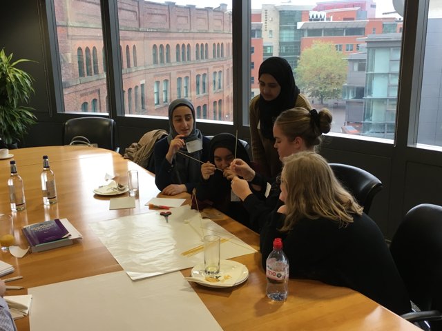 Manchester TTLG students <a href="/ey/">EY</a> doing challenging ice breaker exercise with Alex Lee