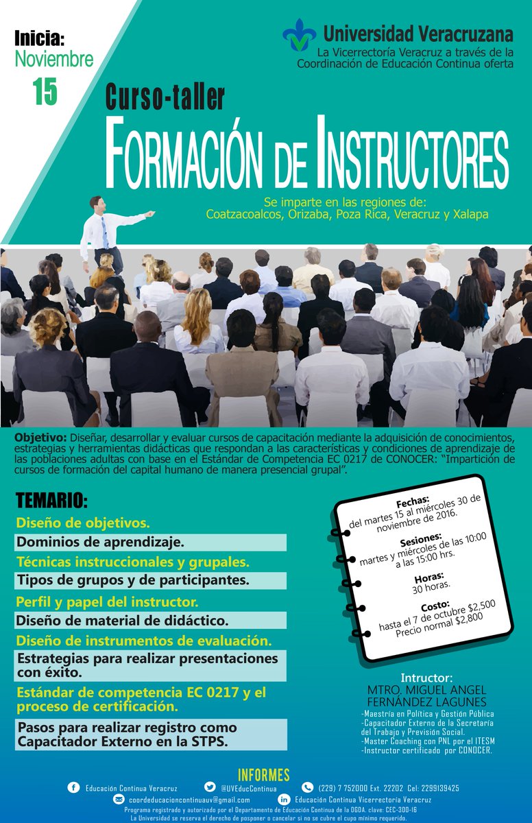 Curso-taller de Formación de Instructores #UV_DamosMás