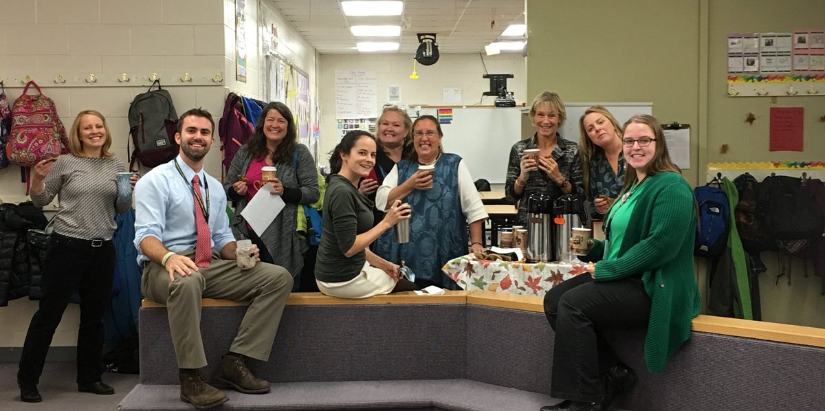 Deb62D's tweet photo. Caffeinated colleagues! #pbis #wsdvt #vted https://t.co/Ceyxiypqfy