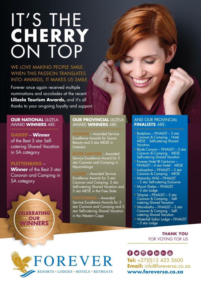 We are #proud and #humbled by our <a href="/Lilizela_Awards/">The Lilizela Awards</a> achievements!!  Thank you to all our loyal Guests and Clients for voting for us!