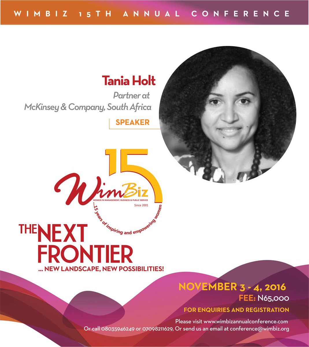 Wimbiz's tweet photo. #WIMBIZConference speaker, Tania Holt is a partner at McKinsey. She co-leads the Pharmaceutical &amp; Medical Products practice across Africa https://t.co/HBcX1qLj65