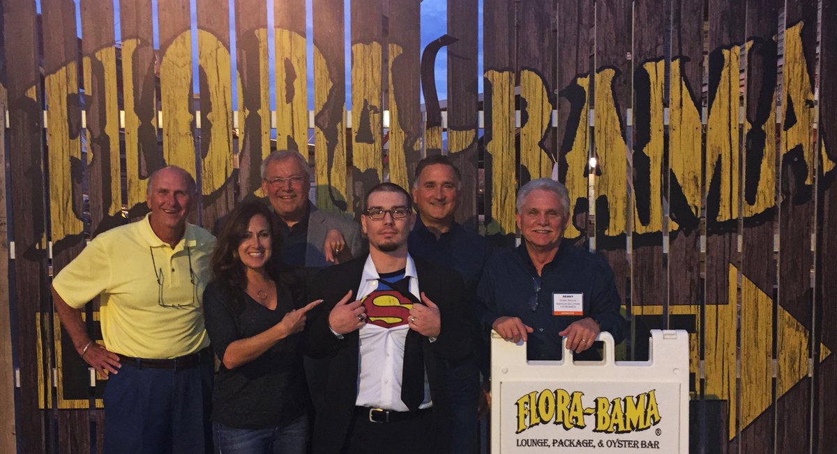 americanbus's tweet photo. Where’s Larry? He's relaxing with friends at the Flora-Bama Lounge and Oyster Bar in Orange Beach, AL  #WhereisLarryZ #WeWorkWePlay https://t.co/RDqRo4tPGa