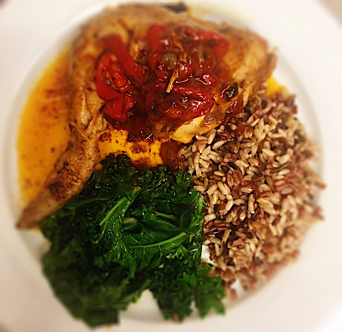 Chicken &amp; red peppers braised in amontillado sherry, kale, anchovy butter, wild rice. £10
Come join us for some scoff!!
Jaxx &amp; Will in point