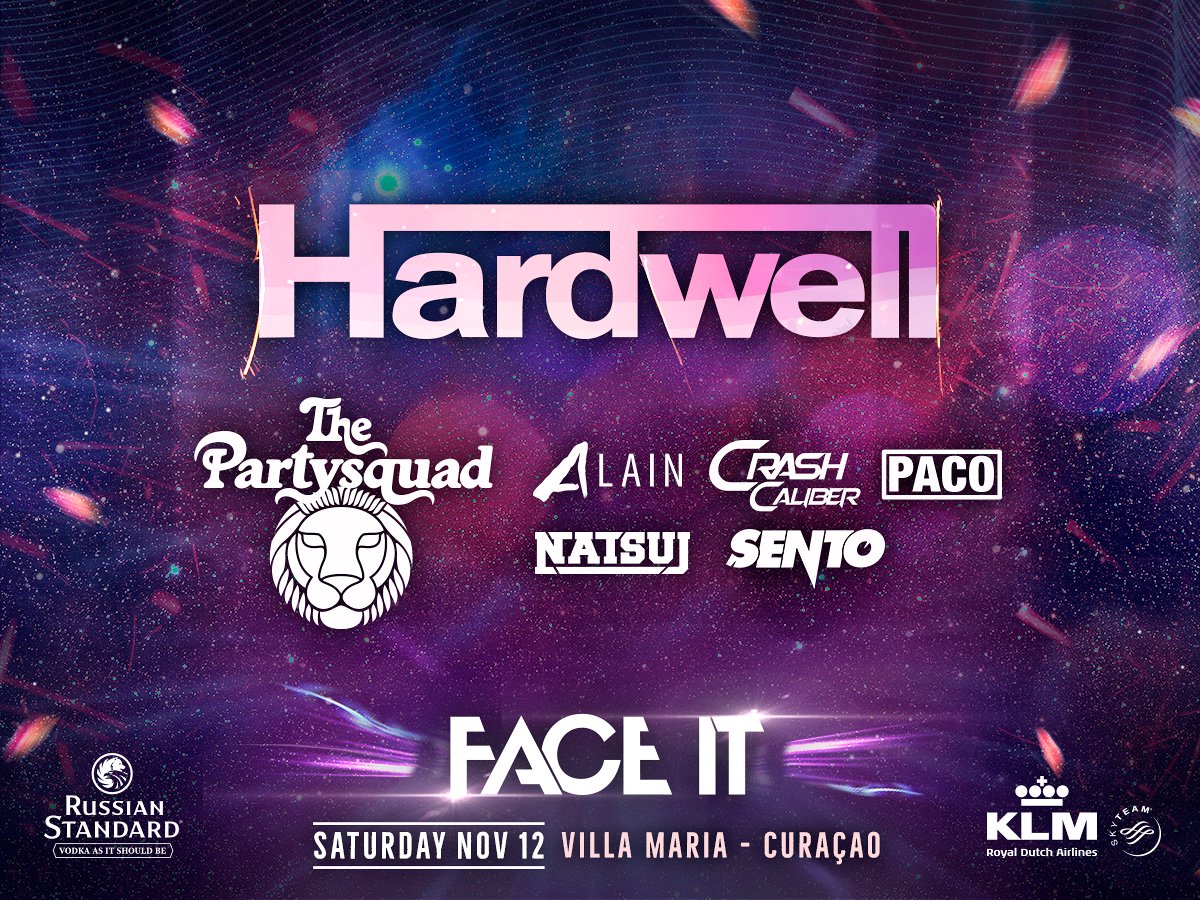 Full line up for FACE IT, Nov12th, at Villa Maria, Curacao!
Small location. So buy your tickets fast!
