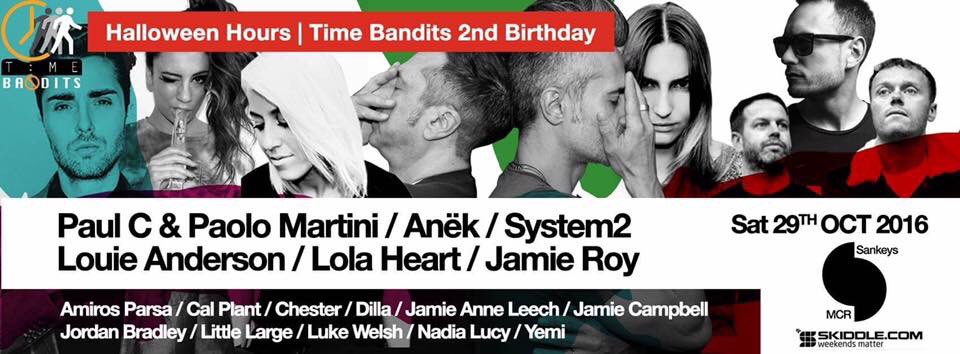 Time Bandits 2nd birthday Halloween special this Saturday at Sankeys Mcr!!! Looks sick!!!