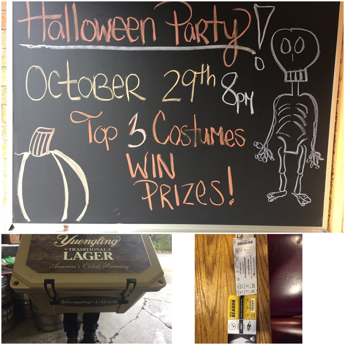 FIRST ANNUAL LOFT HALLOWEEN PARTY!!! 
TOP 3 COSTUMES WIN 
- STEELERS vs. RAVENS TICKETS
- PENS vs KINGS TICKETS
- YUENGLING GRIZZLEY COOLER!