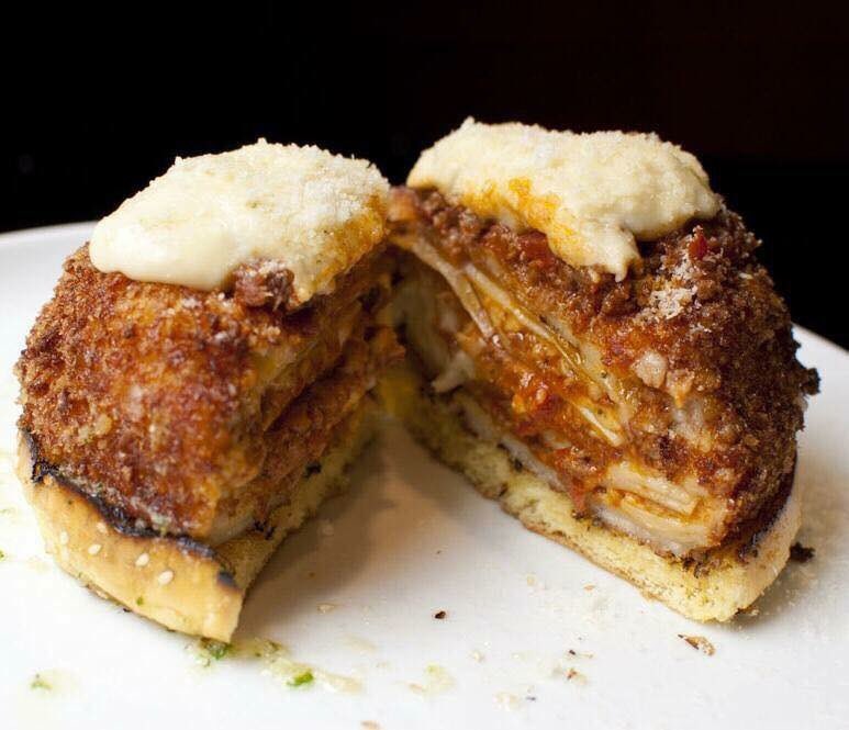 PupaRestaurant's tweet image. Deep fried lasagne with garlic brioche on sale from tomorrow. RT to win 2 plus a £50 bar tab.
