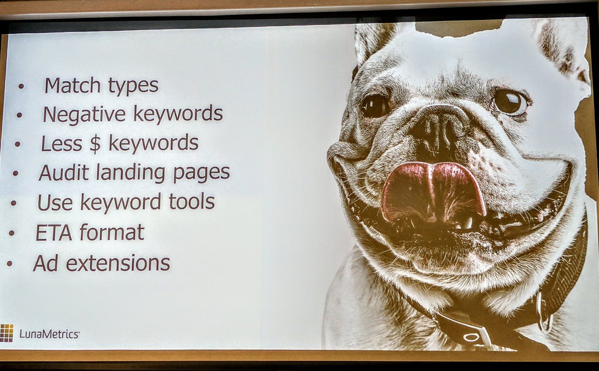 bph's tweet photo. Best slide ever - Recap on Google Adwords grant session #technow16 by @LunaMetrics TY Andrew https://t.co/CYZpWvhHbZ