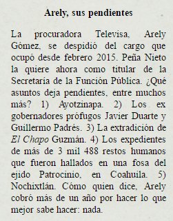 ncv_Violeta's tweet photo. SABIAS q Arely Gómez COBRARÁ $205 MIL
Y NO RESUELVE NADA!!  @epigmenioibarra
#Ayotzinapa #Nochixtlan #JavierDuarte https://t.co/cXt48I9guy