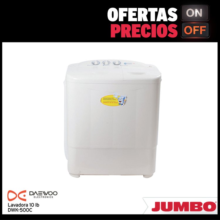 Jumbo, ¡Lo Máximo! on X: ¡No dejes pasar esta oferta! Lavadora DAEWOO de  10lb por tan sólo RD$6,995.  / X